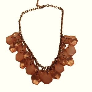 Pink plastic dangle charm necklace vintage